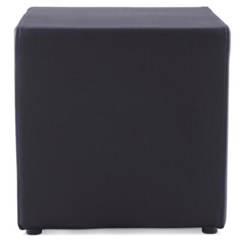 Poef 'CUBE' voor de woonkamer uit zwart imitatieleder