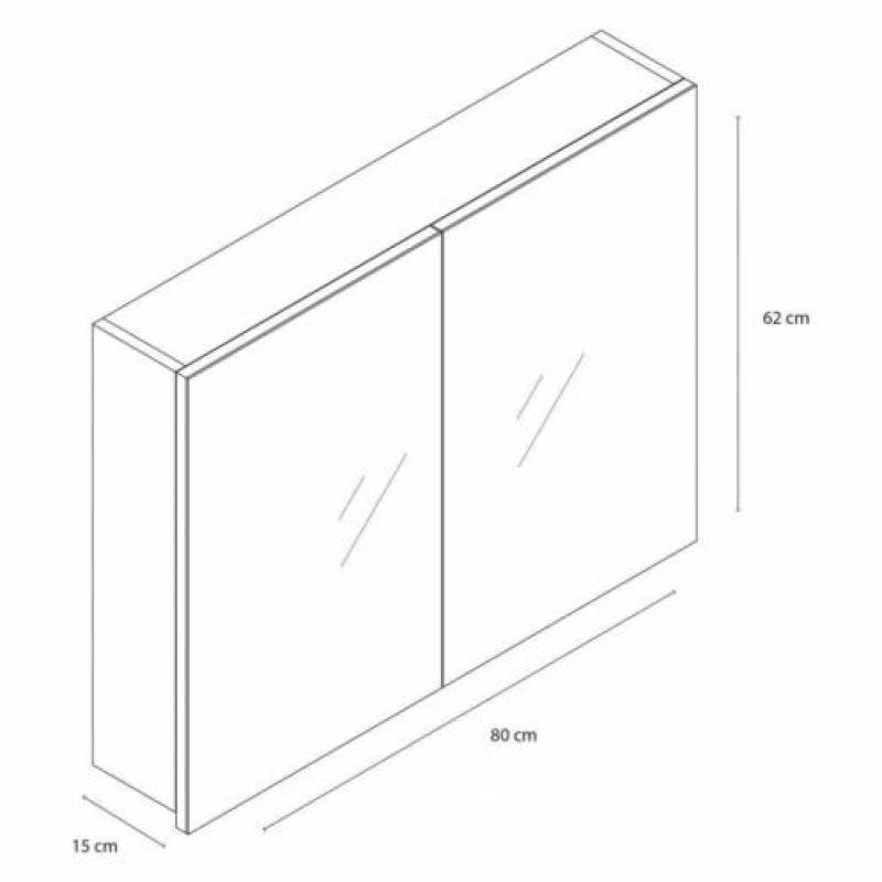 Spiegelkast Differnz The Collection Concept 80x62x15 cm G...
