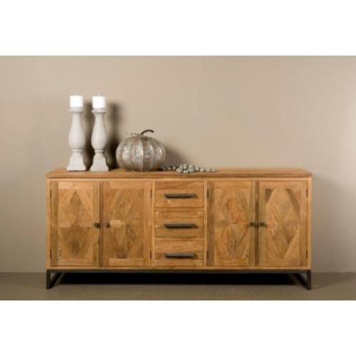 Liverpool Dressoir Staal Teakhout 200cm Direct Leverbaar !