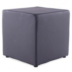 Poef 'CUBE' voor de woonkamer uit zwart imitatieleder