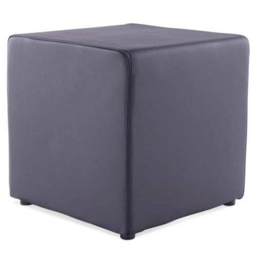 Poef 'CUBE' voor de woonkamer uit zwart imitatieleder