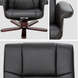 TV-fauteuil met krukje model I zwart / bruin 401438