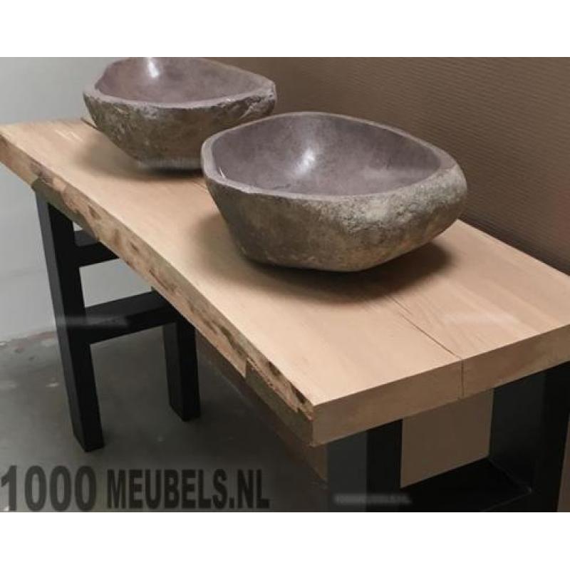Natuursteen wasbak - 40x50x15 129,- ook wastafelblad 45x129