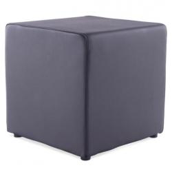 Poef 'CUBE' voor de woonkamer uit zwart imitatieleder