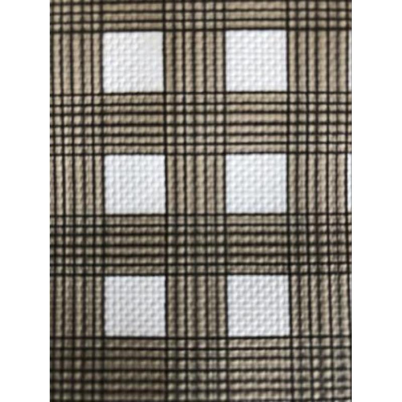 Vintage Behang 5 rollen geruit wit/beige