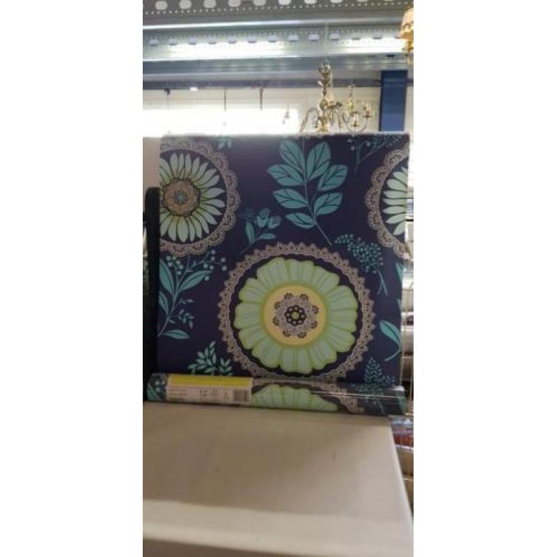 Behang nieuw blauw bloemen takken