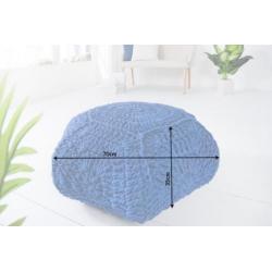 Poef Cosy IV 70cm donkerblauw gebreid 37755