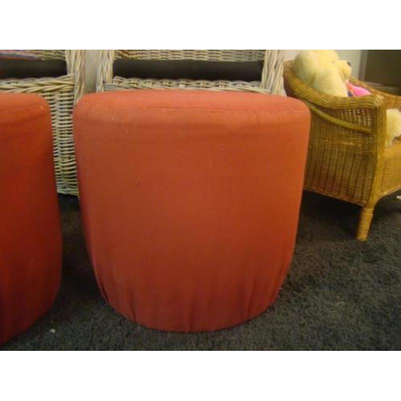poefen 2 stuks rood / oranje stof