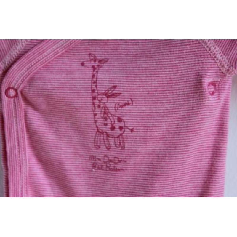 Nieuw roze-wit rompertje van Petit Bateau maat 50 (9897)