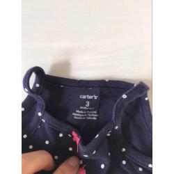 Carters romper blauw meisje maat 50 - 56