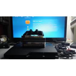 (65) Playstation 3 Slim 40gb compleet met games Te koop een