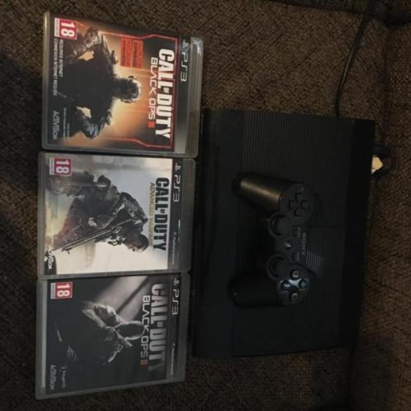 PlayStation 3 met controller en 3 spellen