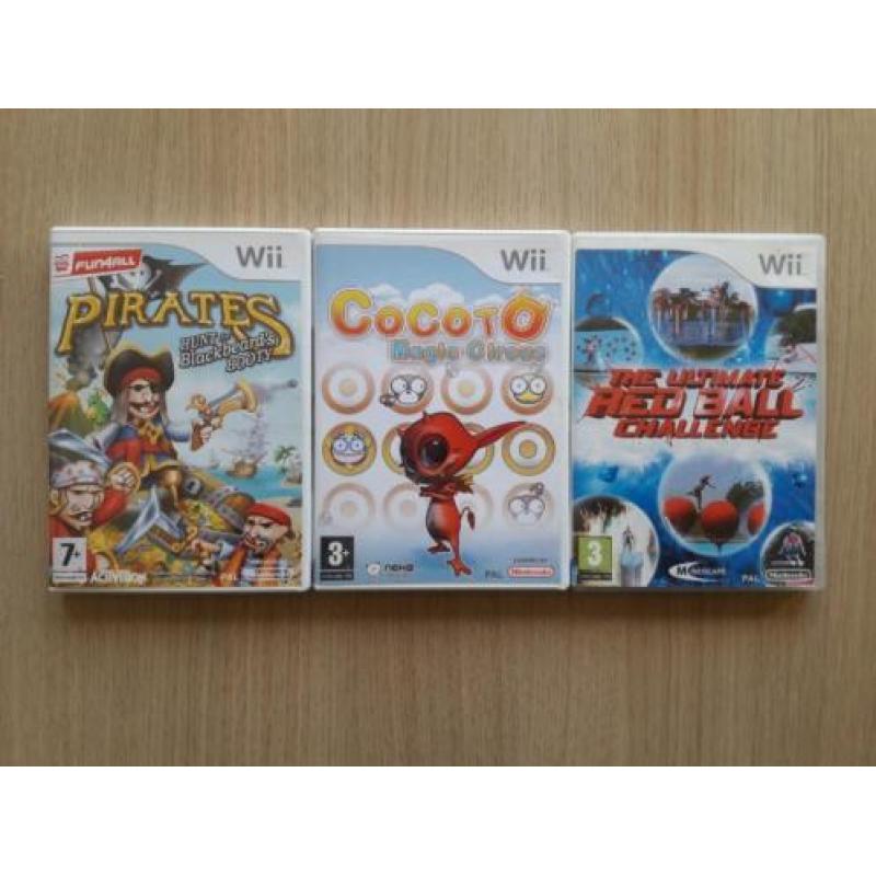 3 Wii spellen (Pirates, Cocoto en Wipe out)
