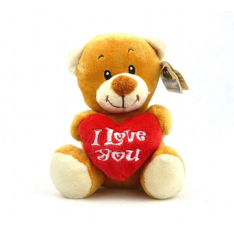 I Love You bruine beer knuffel 14 cm knuffeldieren